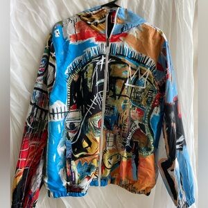 Jean Michel Basquiat Members only zip up wind-breaker